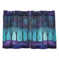 thumbnail image 7 of Yayeee Kitchen Curtains Tier Pair Light Filtering 27"x36" Rod Pocket Short Cafe Window Panel, Purple Moonlight Forest, 7 of 7