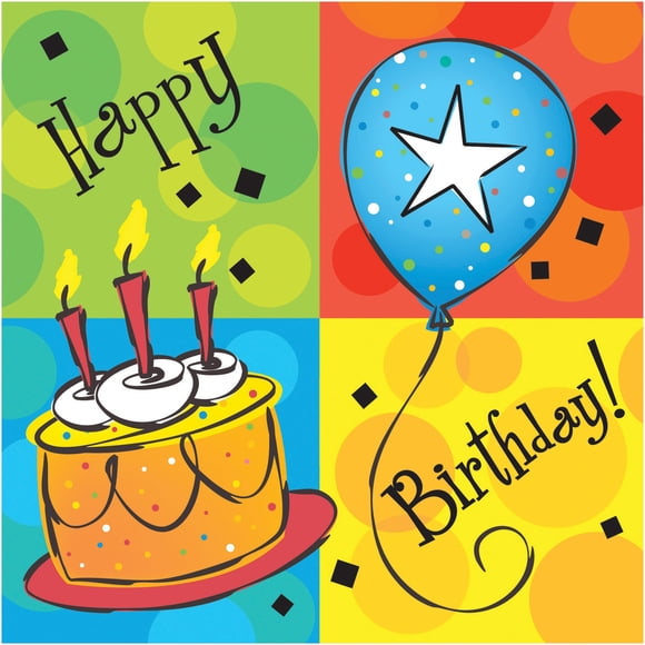 Servilletas para bebidas Creative Converting Cake Celebration x16