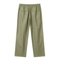 thumbnail image 6 of GrmtClth Linen Pants For Men Loose Baggy Straight Trousers Elastic Drawstring Waist Multi Side Pockets Lightweight Summer Beach Yoga Casual Bottoms Army Green L, 6 of 7