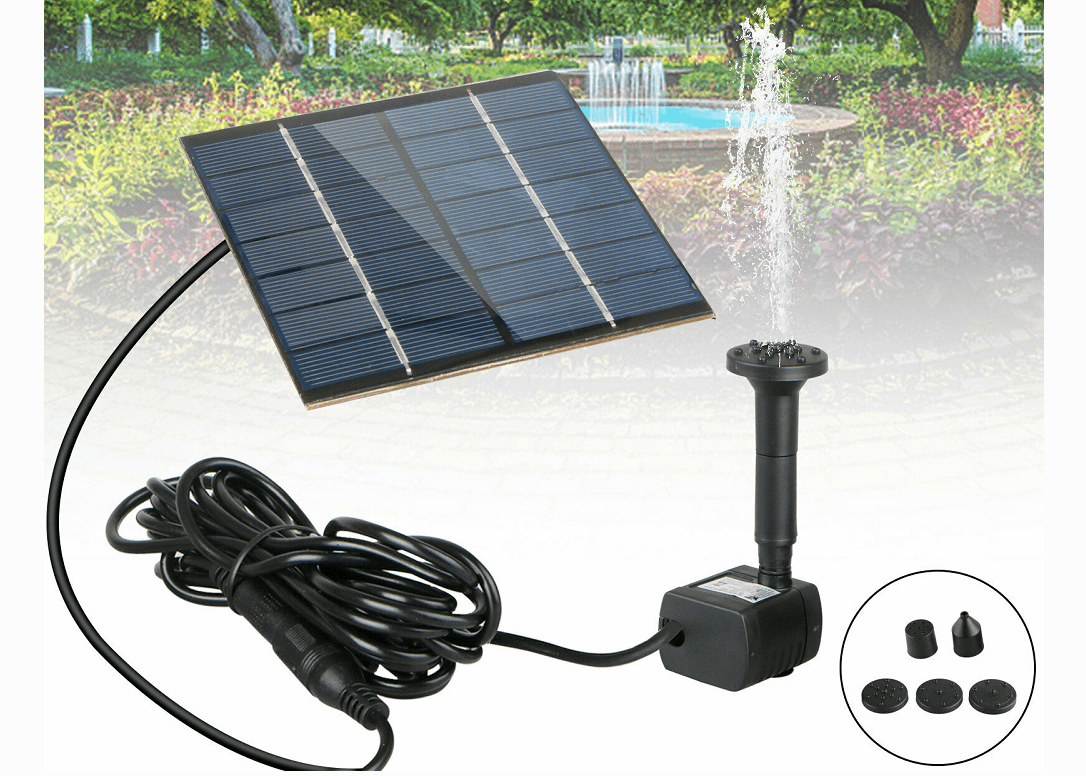 Solar Fountain Water Pump Panel Garden Pond Pool Submersible Watering Kit 180L/H 