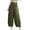 Army Green, variant on Ecqkame Women Summer High Waisted Cotton Linen Palazzo Pants Women's Casual Slim High Elastic Waist Solid Color Sports Cotton And Linen Pants Green XXL