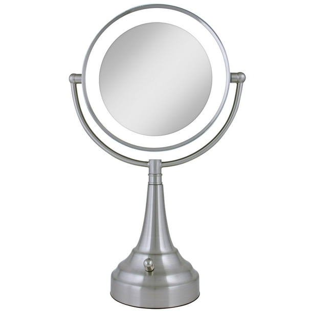 Zadro Lighted Makeup Mirror 10X Magnification LED 11" Dia Makeup Mirror