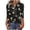 Black, variant on Women's Casual V-Neck Button-Detail Blouse with 3/4 Sleeves and Flowy Print Design for Spring Summer