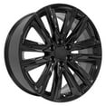 thumbnail image 3 of OE Wheels CA91 22 Inch Rims and Tires Fit Escalade Sport Style 6x139.7 22x9 Gloss Black - Hollander 4869 - Dueler H/L Alenza 285/45-22 (Set of 4), 3 of 5