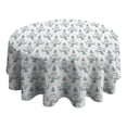 thumbnail image 4 of Light Blue Christmas Snowman Pattern Round Tablecloth 60"x60",Wrinkle Wipeable Table Cloth for Kitchen Dining Room Picnic Patio Party, 4 of 6