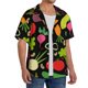 thumbnail image 2 of Fotbe Cartoon Vegetables Camisa Estampada de Manga Corta para Hombre, Casual de Verano, Estilo Playero, Sin Arrugas-Large, 2 of 5