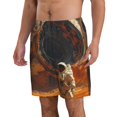thumbnail image 2 of Fuzoiu Astronaut Exploring Mars Print Men's Beach Shorts,Men's Swim Trunks,Quick Dry Board Shorts with Pockets,Men's Bathing Suits for Surfing, Running, and Casual Wear-Small, 2 of 6