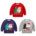 thumbnail image 4 of BULLPIANO Toddler Boy Girl Ugly Christmas Sweaters Crewneck Long Sleeve Pullover Winter Warm Xmas Pullover Jumper, 4 of 7