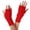 Red, variant on qolati Men Women Knit Fingerless Gloves Warm Arm Warmers with Thumbhole Mittens Stretchy Sleeves Hands Wrist Gloves