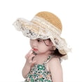 thumbnail image 5 of Summer Children's Sun Protection Straw Hat, Bow Large Eaves Hat, Portable Girls Sun Hat, Pink, 5 of 8