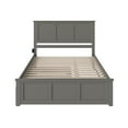 thumbnail image 2 of Solid Wood Platform Bed King Size with FootboardTrundle - Grey Finish, 2 of 8