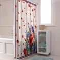 thumbnail image 4 of 4th of July Shower Curtain Flower Floral American Flag Patriotic Shower Curtains for Bathroom Decor Independence Day Petal Patriotic Stripes Bath Curtains Sets Waterproof Extra Long 72" x 84", 4 of 6