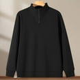 thumbnail image 4 of Miluxas Men's Quarter Zip Up Pullover Mock Neck Sweatshirts Warm Midweight Long Sleeve Shirt Black XXL(XXL), 4 of 9