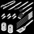 thumbnail image 3 of Juego de 18 herramientas para parrilla de barbacoa de alta resistencia: espátula, tenedor y pinzas de acero inoxidable extra grueso. Kit completo de accesorios para barbacoa en estuche de al, 3 of 5