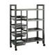 thumbnail image 1 of Estantes de almacenamiento con ruedas Estantería de metal Estantería de metal de 4 niveles de altura ajustable Estantes de cocina para oficina Hogar 80cm x 135cm, 1 of 9