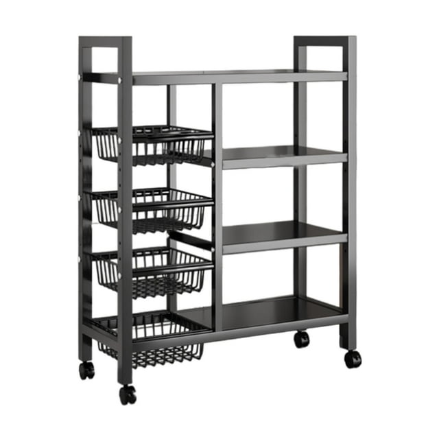 Rongfmy Étagères de Rangement avec Roues Étagère Métallique à 4 Niveaux pour Bureau Garde-Robe Garage 80cmx135cm