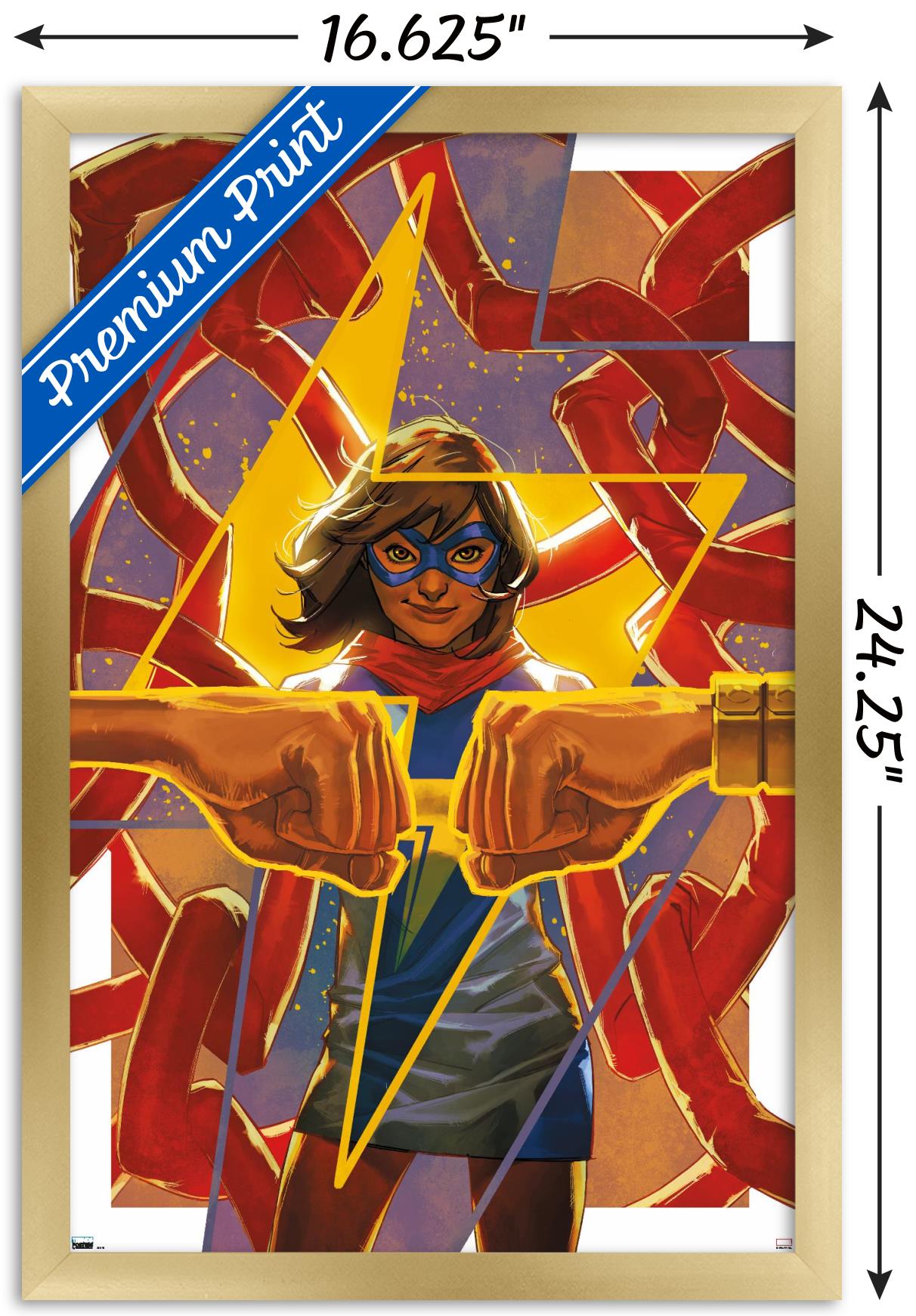 Marvel Comics - Ms. Marvel - Fearless #4 Wall Poster, 14.725" x 22.375", Framed