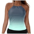thumbnail image 1 of adviicd Modest Tankini Womens Tankini Swimsuits - Two Piece Tummy Control Bathing Suits High Neck Swimwear(Mint Green,L), 1 of 7