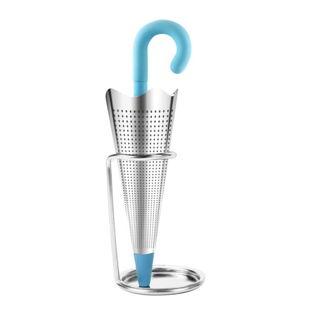 Reusable Umbrella Tea Infuser With Drip Tray For Tea Cups Mugs And Teapots Stainless Mesh Tea Strainer With Silicone Lid For Loose Tea