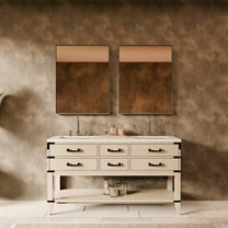 Norwalk 60 in W x 22 in D White Oak Double Bath Vanity