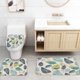 thumbnail image 3 of NEWSUYAA Cortina de ducha con hojas de selva tropical y alfombras, juego de baño, 4 piezas de decoración de baño de hojas modernas con cortinas impermeables con ganchos, funda para asiento de, 3 of 7
