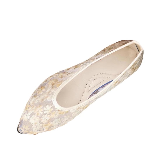 SuTry Women's Pointed Toe Flats Gradient Floral Embroidery Slip On Lightweight Breathable Soft Sole Comfortable Casual Office Commute Walking Shoes(41)