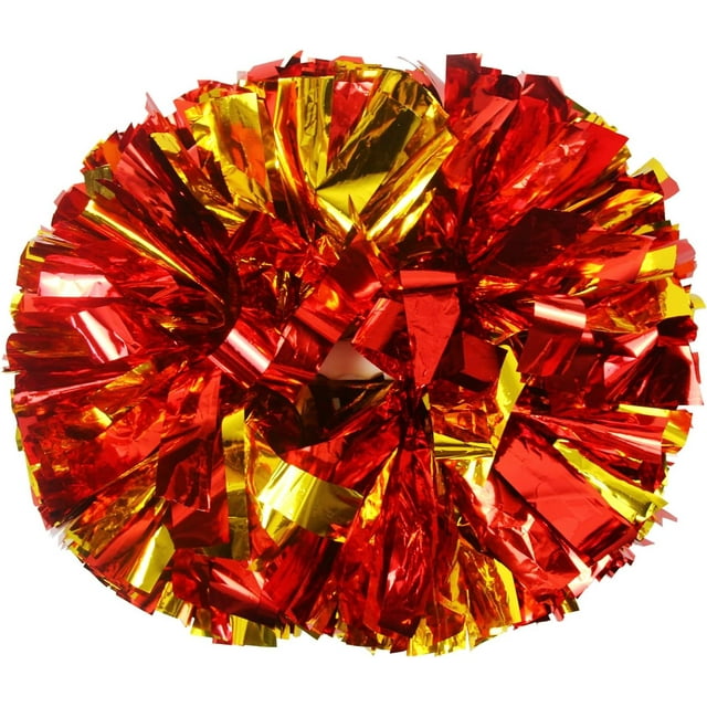 2 Pcs/6 Pcs Pompons Métalliques pour Cheerleading avec Poignée de Bâton Pompons pour Enfants Adultes Esprit des Sports d'Équipe Fête Cheer