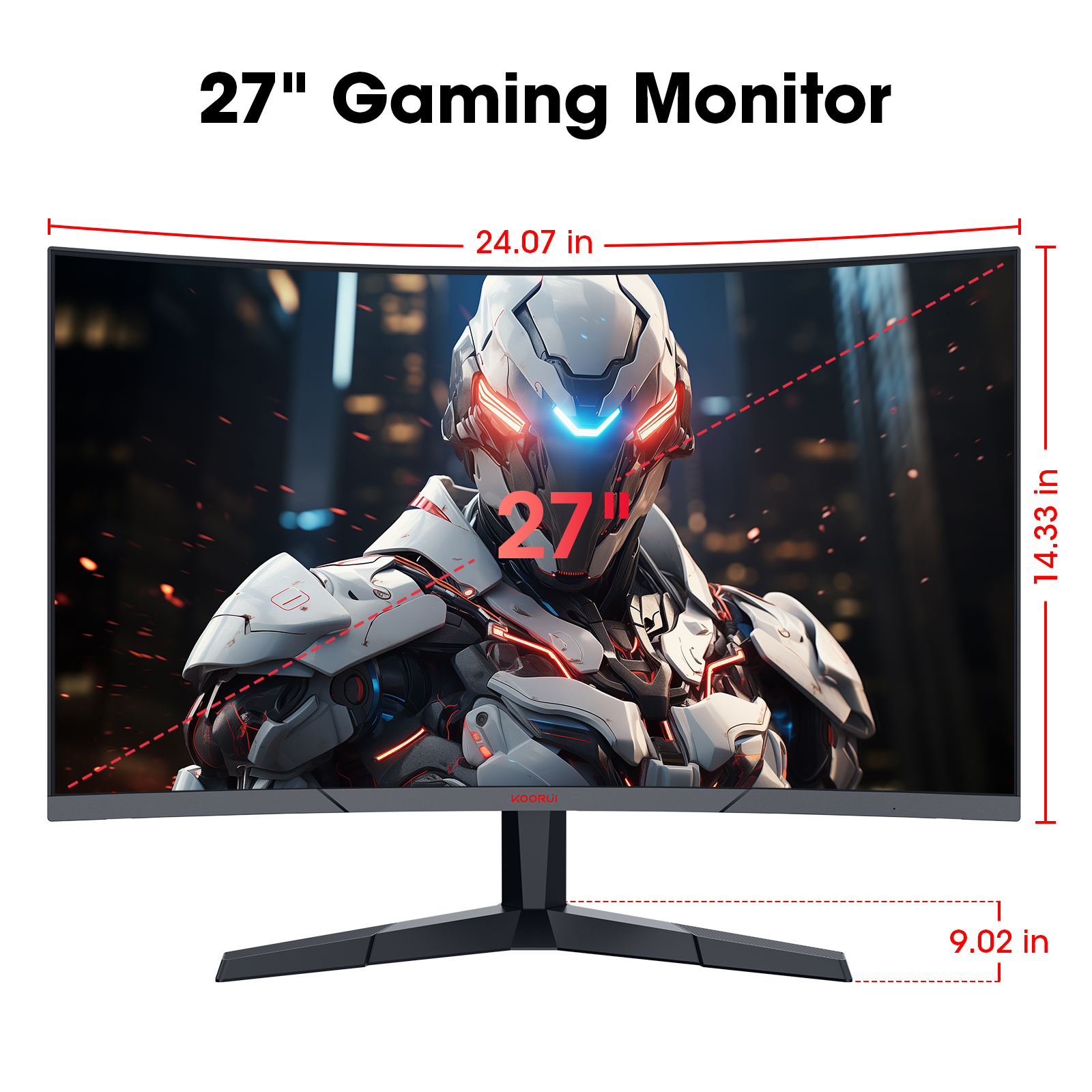 KOORUI 27-Inch Curved 180Hz Gaming Monitor photo 5