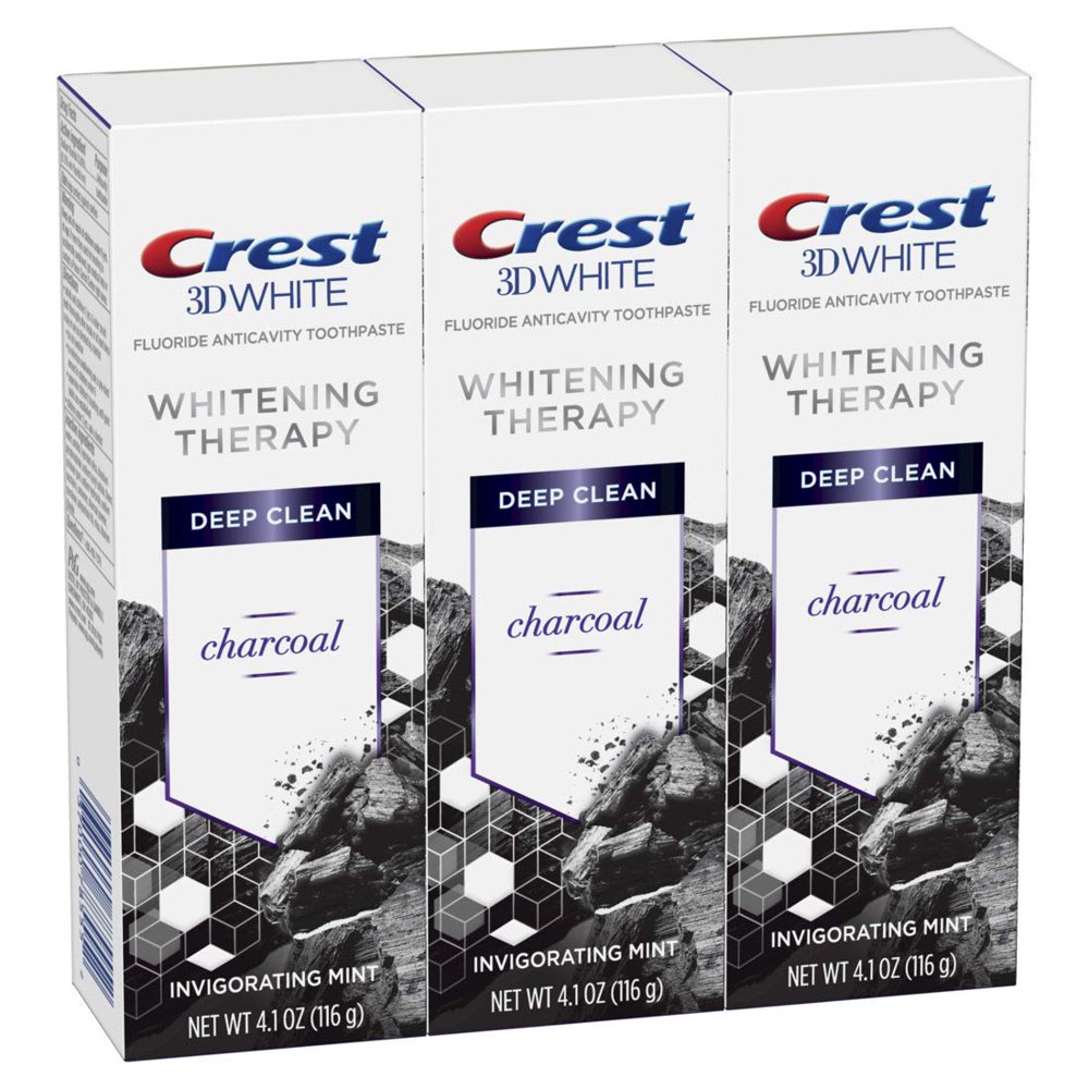 Crest Charcoal 3D White Toothpaste, Whitening Therapy Deep Clean with