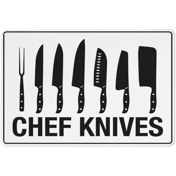 Chef Knives Sign Safe Sign, Signs Outdoor, 8"x12", Sign For Home, Business, Driveway Alert