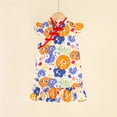thumbnail image 6 of Bxsruta Girls 2-8 Years Chinese Cheongsam Dress Long Sleeve Summer Party Princess Dress Soft Stretchy, 6 of 7