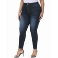 thumbnail image 6 of Gocolloa Womens Plus Size Skinny Jeans High Waisted Stretchy Classic Ankle Jean Dark Blue 20W, 6 of 6