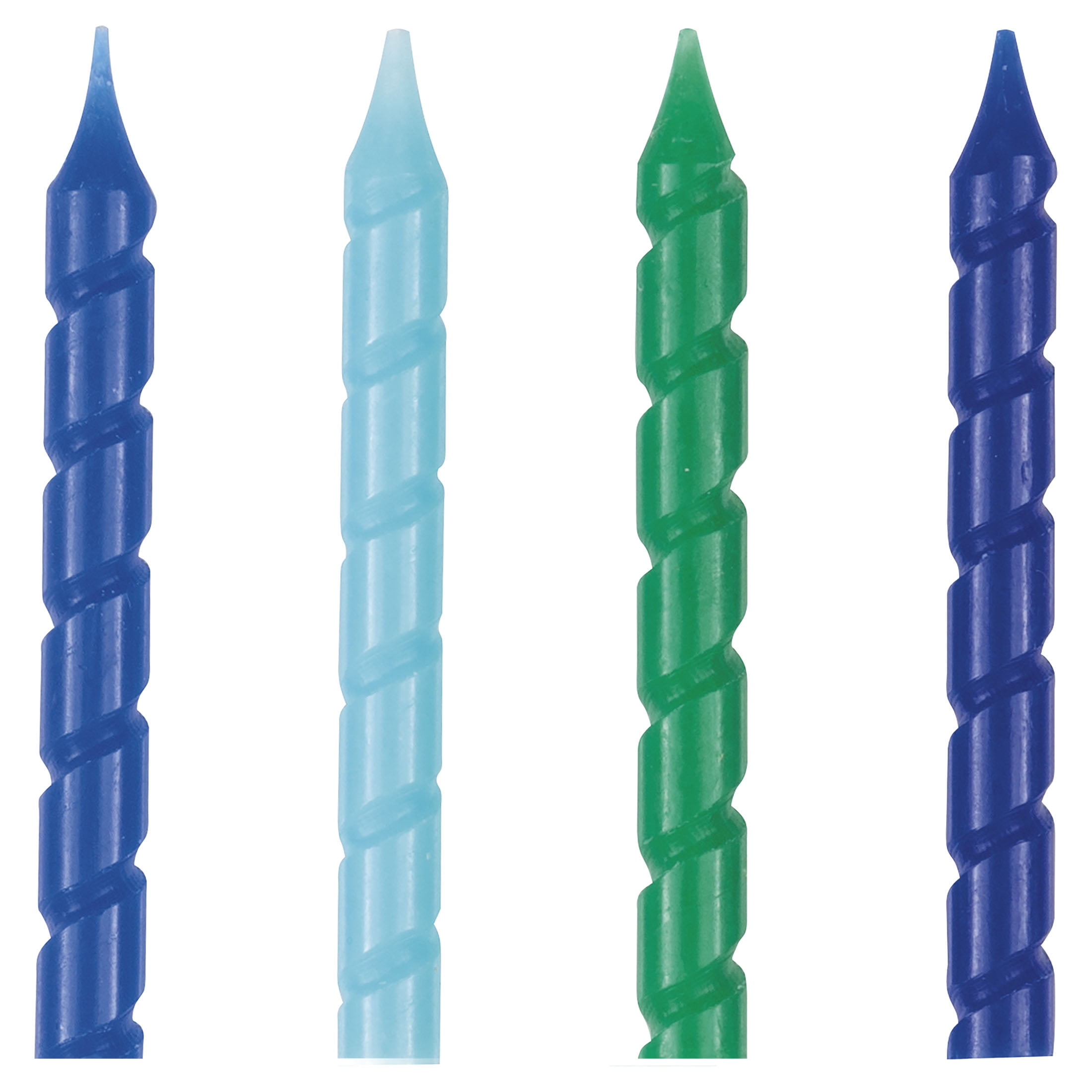 Way to Celebrate! Spiral Birthday Candles, Blue & Green, 10ct