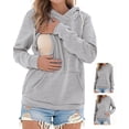 thumbnail image 4 of Women's Maternity Nursing Tops Hoodie Fleece Breastfeeding Shirts Clothes, 4 of 6