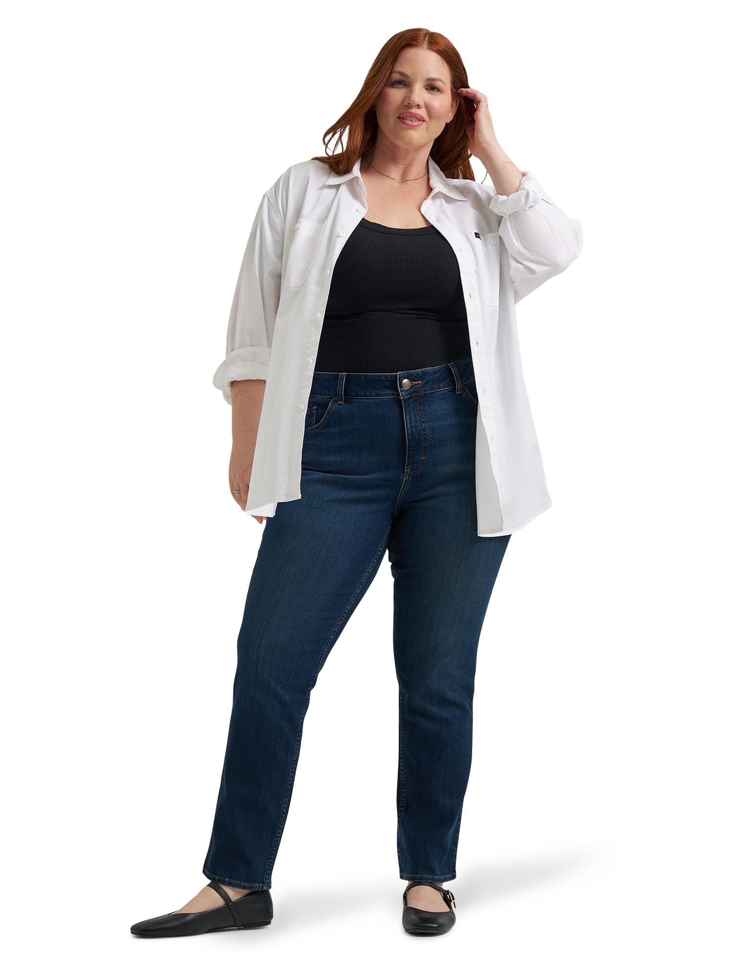 Lee Women's Plus Midrise Relaxed Fit Straight Leg Jean, Sizes 16-26
