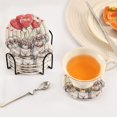thumbnail image 5 of Haosy Set of 6 Drink Woven Coaster with Holder Heat Resistant Non-Slip Bar Coasters 4 Inches Dogs Heart-shaped Balloons, 5 of 7