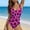 A967 Hot Pink, variant on One Piece Swimsuits for Women Built-in Bra Scoop Neck Animal Print Bathing Suits High Cut Flattering Monokini Backless Athletic Training Swimwear