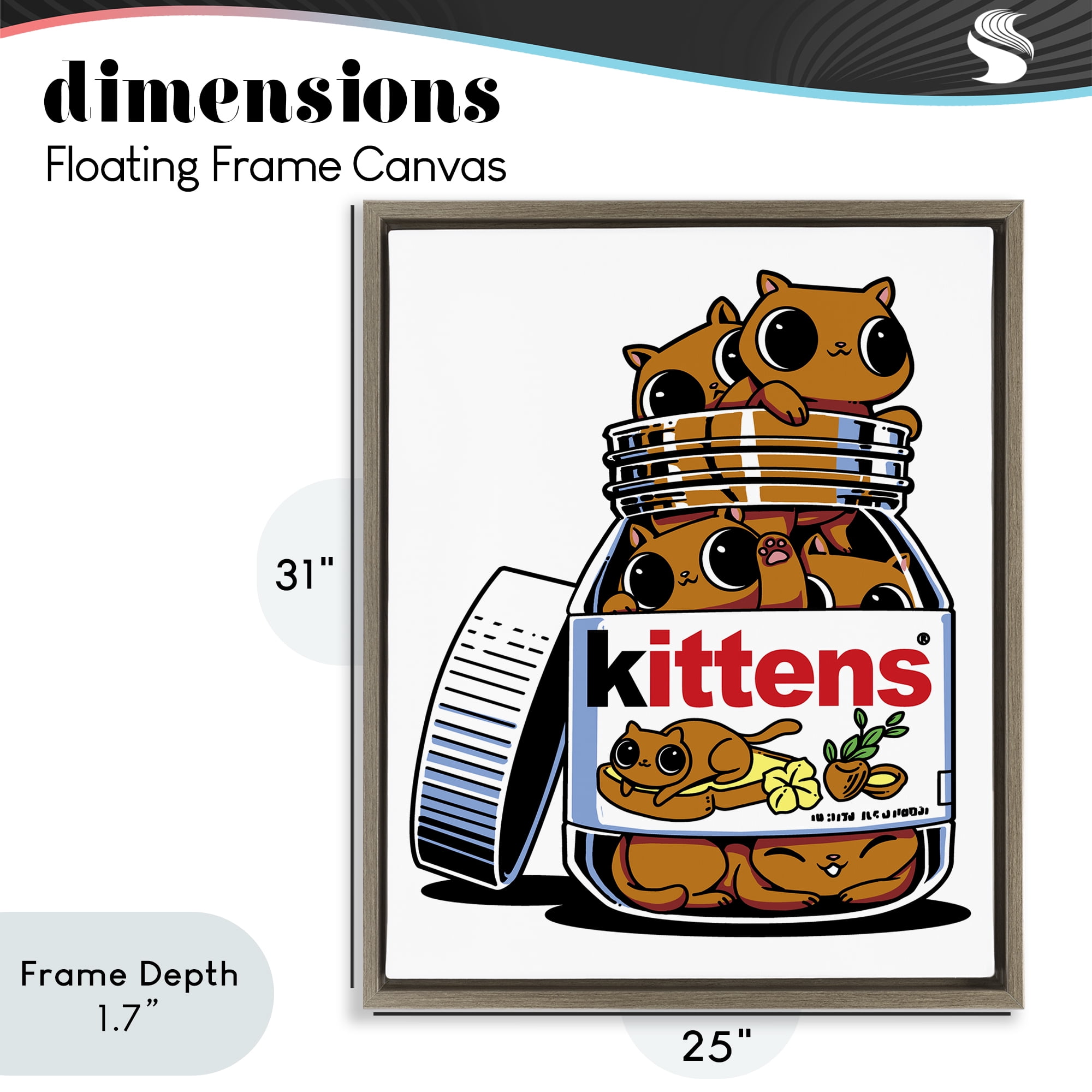 Stupell Industries Hazelnut Spread Cats Brown Framed Floater Canvas Wall Art, design by Tobe Fonseca