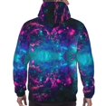 thumbnail image 4 of Clouds Galaxy Pullover Hoodie for Men 3D Print Loose Fit Long Sleeve Hooded Sweatshirt with Pocket Small, 4 of 5