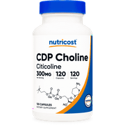 CDP Choline, Citicoline, 300 mg, 120 Capsules, Nutricost