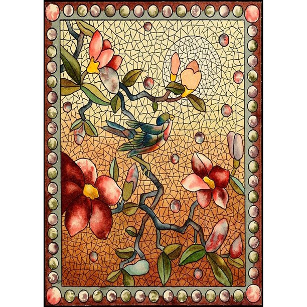 Diamond Painting (DE4989) 5D Animal Rhinestone Mosaico Redondo (Splicing Bird WT060) 20X30cm Hugtrwg Para estrenar