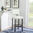thumbnail image 2 of Linon Jevon 30" Mid Back Indoor Upholstered Bar Stool, Espresso/ White Faux Leather, 2 of 9