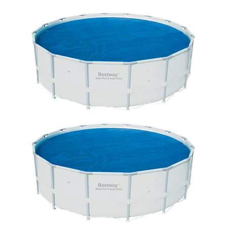 15 Foot Round Above Ground Swimming Pool Solar Heat Cover (2 Pack) (Best Way To Heat Patio)