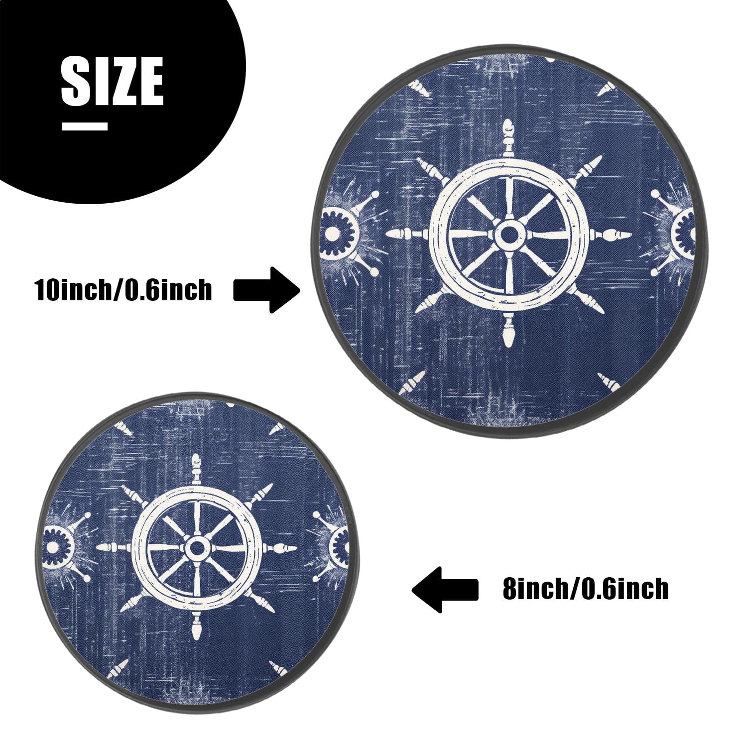 Stove Burner Covers 4 Pcs for Home Decor Cooktop Decorative ,Nautical Anchors Navy multicolor, Round Electric Stove Burner Covers 8Inch And 10Inch