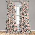 thumbnail image 2 of Garden Scene Window Curtains, Simple Illustrations of Bohemian Flowers with Dreamy Leaves Print, Lightweight Decor 2-Panel Set with Rod Pocket, Pair of - 28"x95", Coral Sea Blue Peach, by Ambesonne, 2 of 3