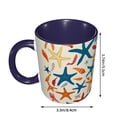 thumbnail image 3 of Starfish Shells Coffee Mug Fun Custom Ceramic Mugs 11oz Navy Blue, 3 of 5