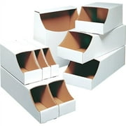 Box Partners Stackable Bin Boxes 2" x 12" x 4 1/2" White 50/Bundle BINB212