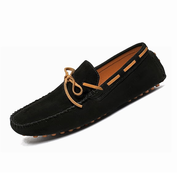 Navy Blue Suede Tassel Tie Driving Loafers for Men