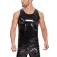 thumbnail image 6 of Men Shiny Leather Tank Top, Glossy PVC Leather, Male Wetlook Latex Casual Vest, 6 of 7
