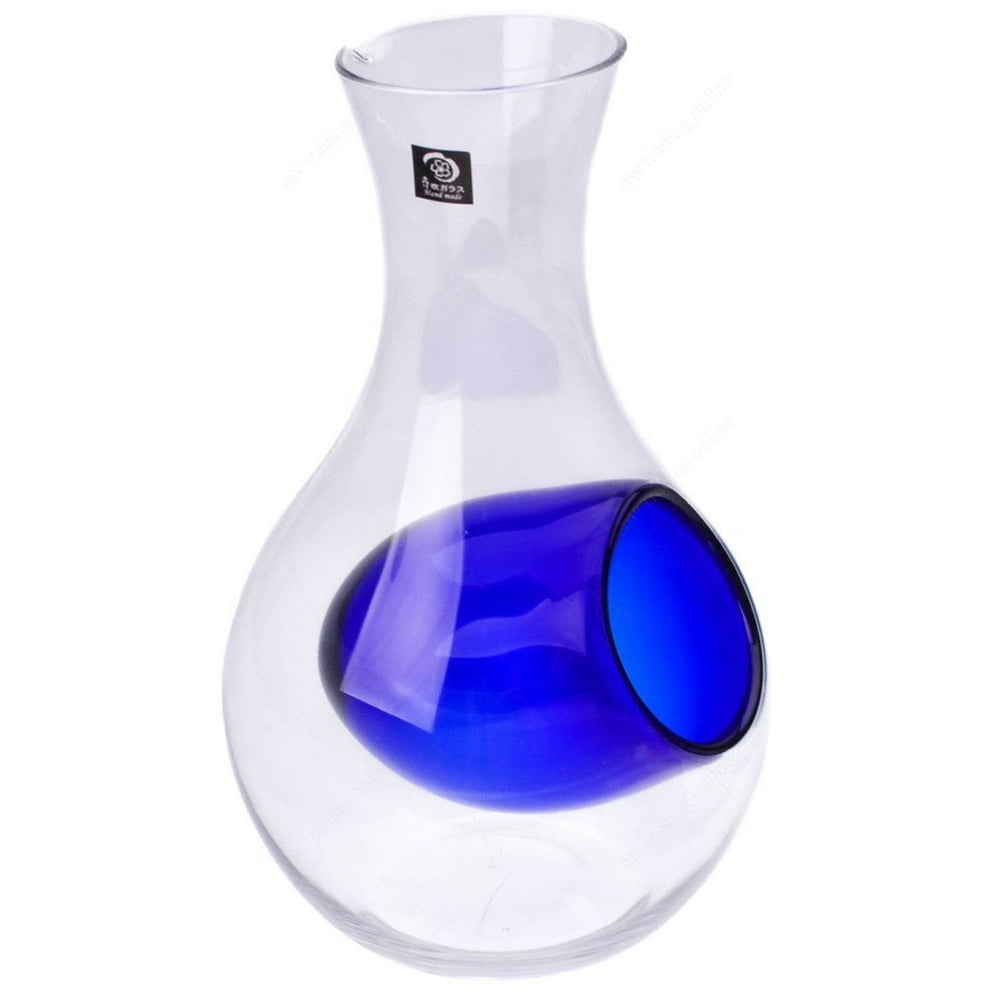 Japanese Glass Cold Sake Bottle with Ice Pocket, 16 Ounces Walmart